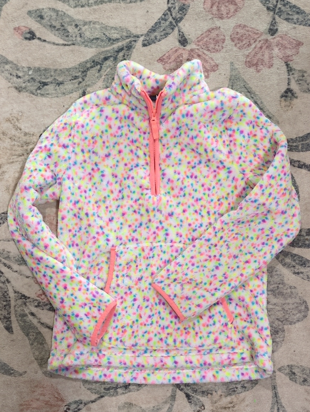 Lands' End Girls' Confetti Fleece Quarter-Zip